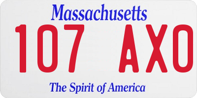 MA license plate 107AX0