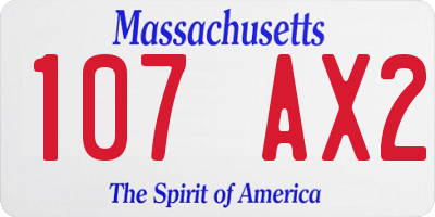 MA license plate 107AX2