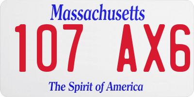 MA license plate 107AX6