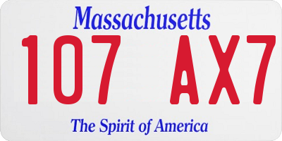 MA license plate 107AX7