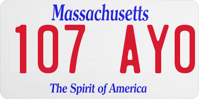 MA license plate 107AY0