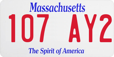 MA license plate 107AY2