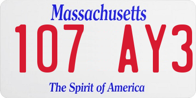 MA license plate 107AY3