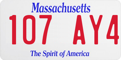 MA license plate 107AY4