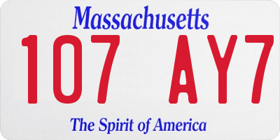 MA license plate 107AY7