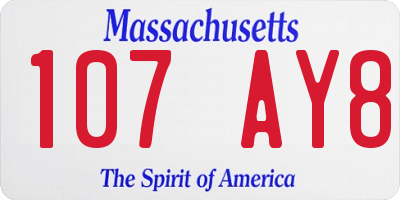 MA license plate 107AY8