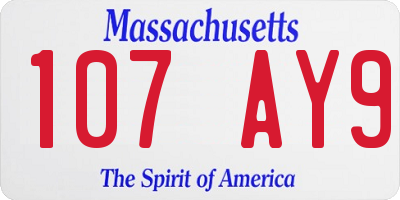 MA license plate 107AY9