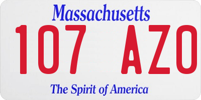 MA license plate 107AZ0
