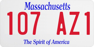 MA license plate 107AZ1