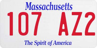 MA license plate 107AZ2