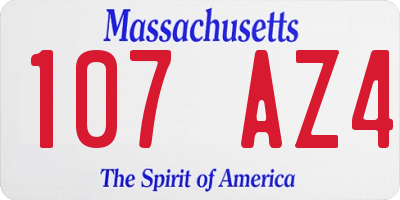 MA license plate 107AZ4