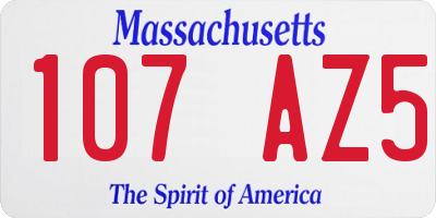 MA license plate 107AZ5