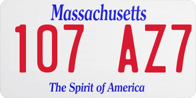 MA license plate 107AZ7