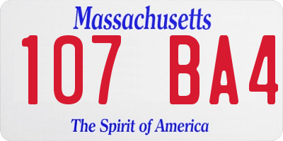 MA license plate 107BA4