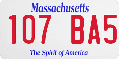 MA license plate 107BA5