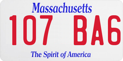 MA license plate 107BA6