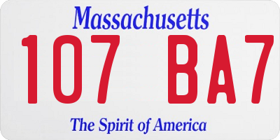 MA license plate 107BA7