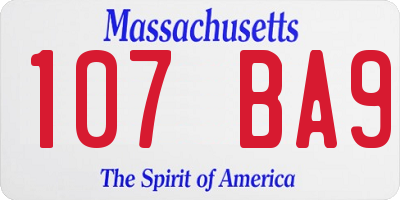 MA license plate 107BA9