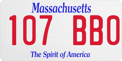 MA license plate 107BB0