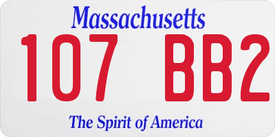 MA license plate 107BB2