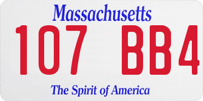 MA license plate 107BB4
