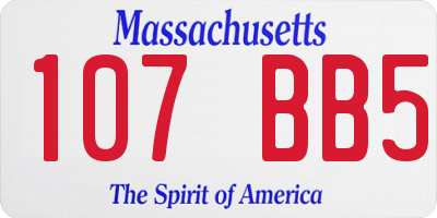 MA license plate 107BB5
