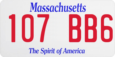 MA license plate 107BB6