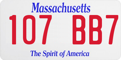 MA license plate 107BB7