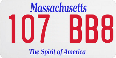 MA license plate 107BB8