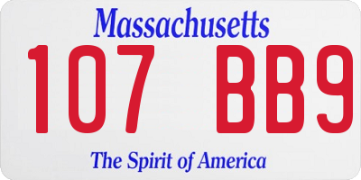MA license plate 107BB9