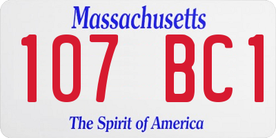 MA license plate 107BC1