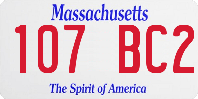 MA license plate 107BC2