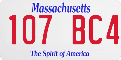 MA license plate 107BC4