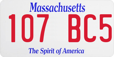 MA license plate 107BC5
