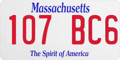 MA license plate 107BC6