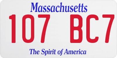 MA license plate 107BC7