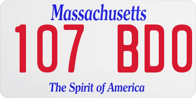 MA license plate 107BD0