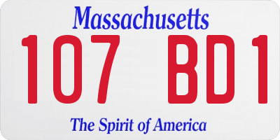 MA license plate 107BD1