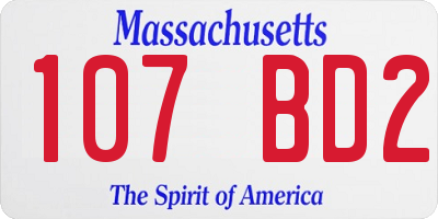 MA license plate 107BD2