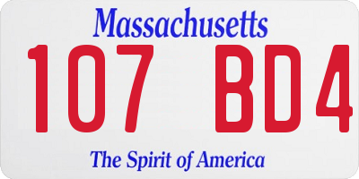 MA license plate 107BD4