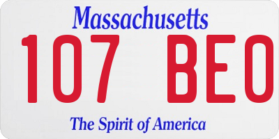MA license plate 107BE0