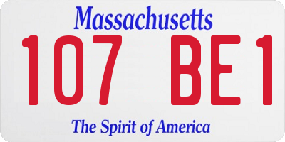 MA license plate 107BE1