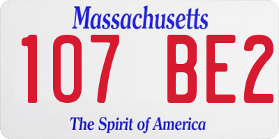 MA license plate 107BE2