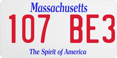 MA license plate 107BE3