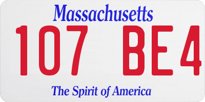 MA license plate 107BE4