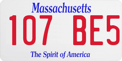 MA license plate 107BE5