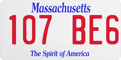 MA license plate 107BE6