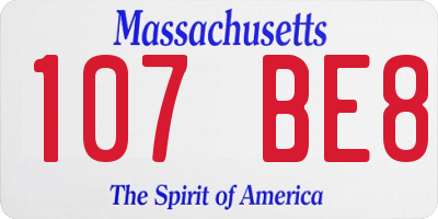 MA license plate 107BE8