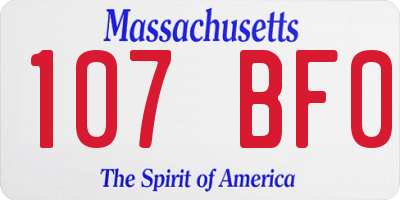 MA license plate 107BF0