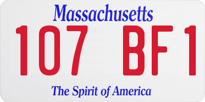 MA license plate 107BF1